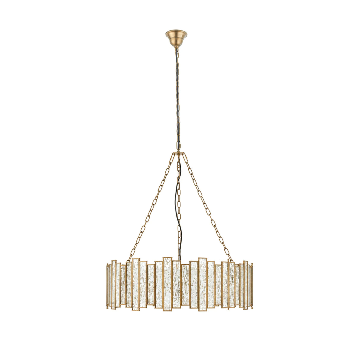 Modern Metal Ceiling Lights With Textured Glass - view 3