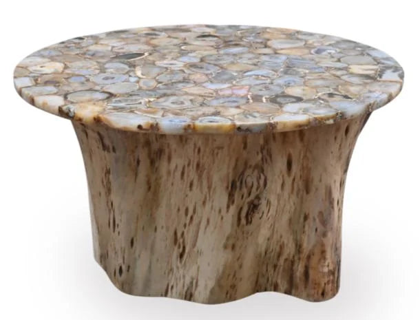 Agate Marble Top - Natural Stone Table Top - angle view