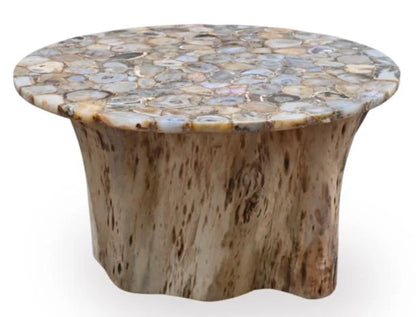 Agate Marble Top - Natural Stone Table Top - angle view
