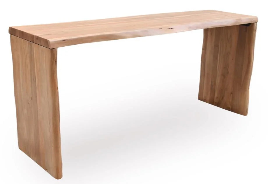 50mm Live Edge Bar Counter in Solid Wood - angle view