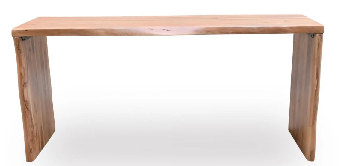 50mm Live Edge Bar Counter in Solid Wood - front view