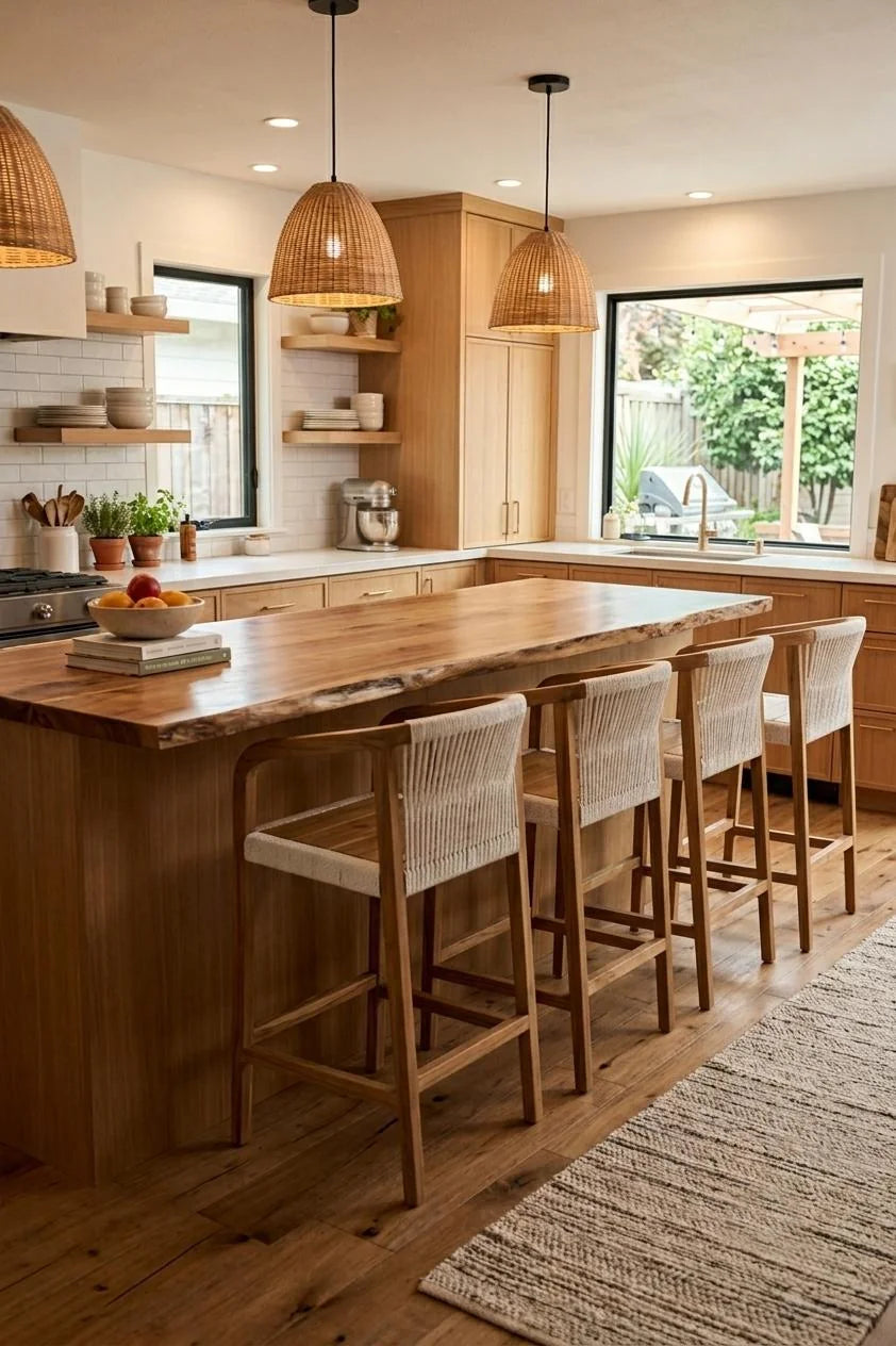 50mm Live Edge Bar Counter in Solid Wood - interior bar view