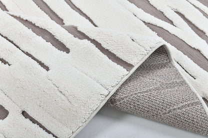 Madu Moroccan Contemporary Powerloom Rugs - Ivory & Cream