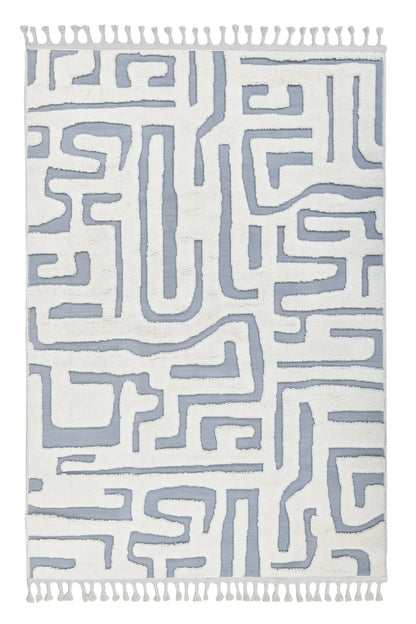 Madu Moroccan Cream & Grey Rugs in  Abstract Design