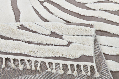 Madu Wavy Style Powerloom Rug -  Moroccan Abstract Design