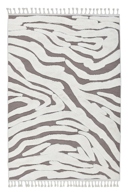 Madu Wavy Style Powerloom Rug -  Moroccan Abstract Design