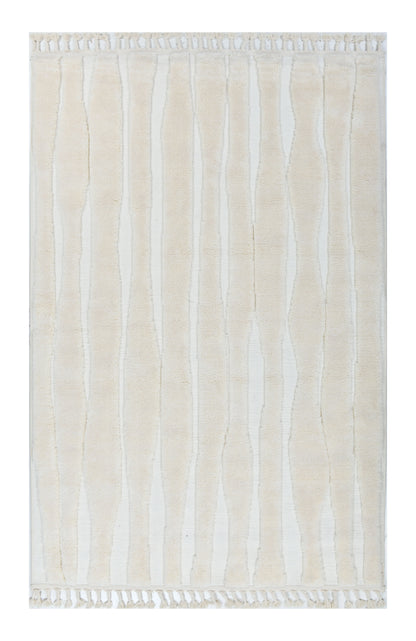 Madu Powerloom Striped Rug with Modern Textured Design
