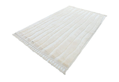 Madu Powerloom Striped Rug with Modern Textured Design