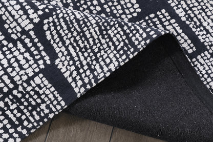 Modern Charcoal Grey Rugs in Abstract Pattern