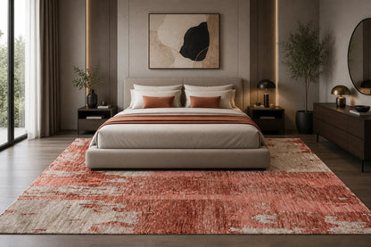 Modern High Low Wine Rugs | Abstract Pattern