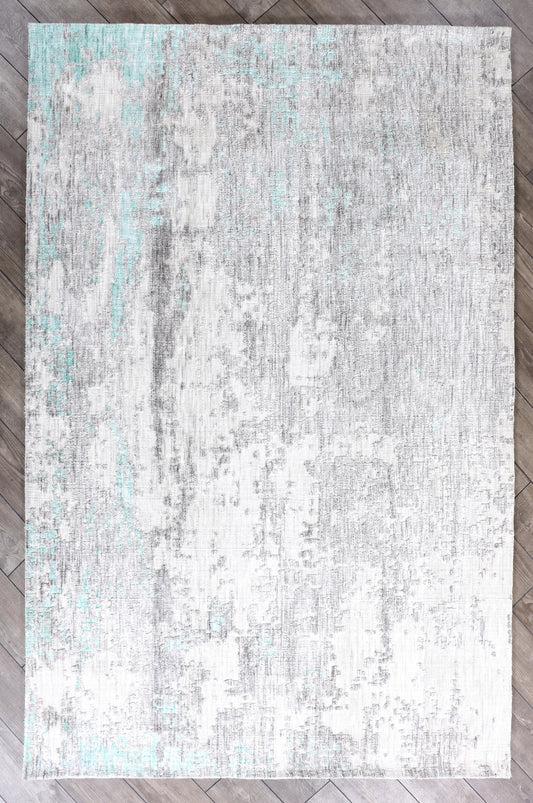 Modern High Low Aqua Rugs | Abstract Pattern