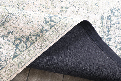 Traditional Distressed Floral Rug in Ivory Vintage inspired design