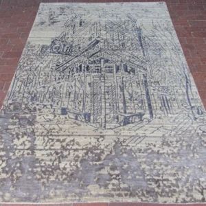 Natural Wool and silk Rug