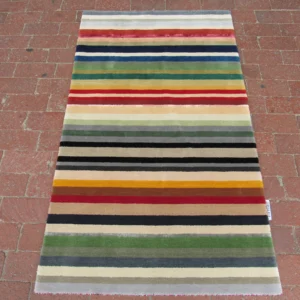 Hand Knotted Wool & Bamboo Silk Rug.